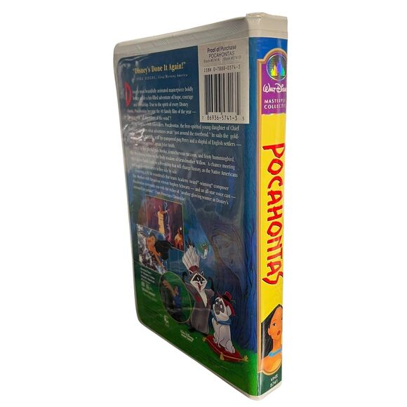 Vintage Disney Pocahontas VHS Tape 1996 Walt Disney Masterpiece Clamshell Movie - Picture 8 of 9